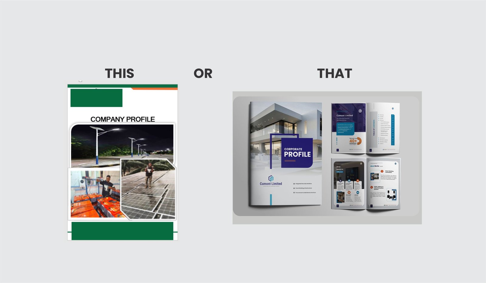 Corporate Profile Before and After - Professional Business Documentation Nigeria